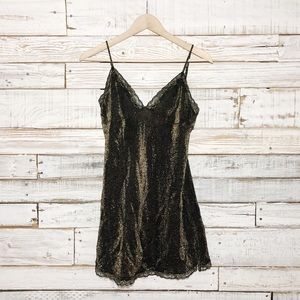 Victoria’s Secret Black and Gold Sparkle Slip